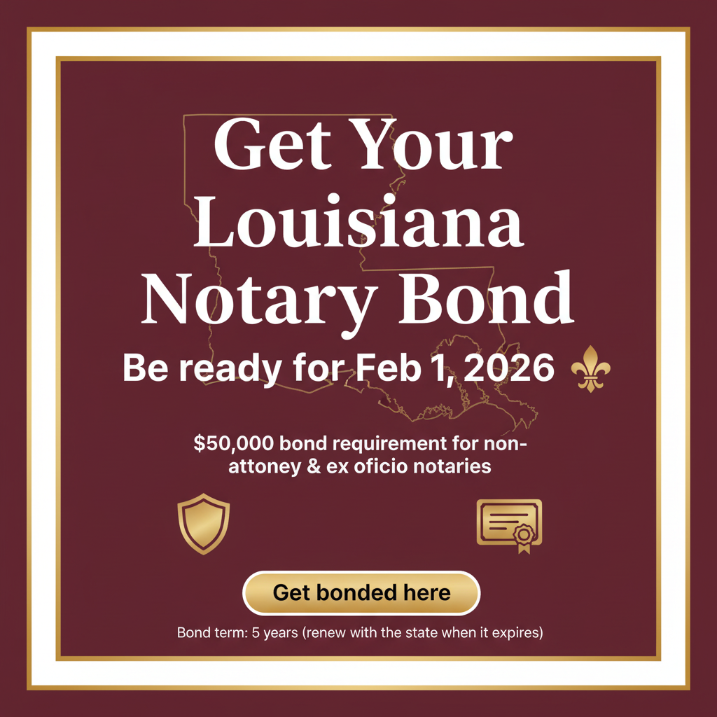 Louisiana $50000 Notary Bond